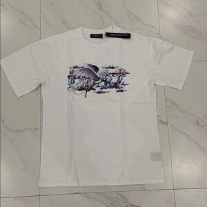 Amiri White T-Shirt Blue Logo Men’s size Large